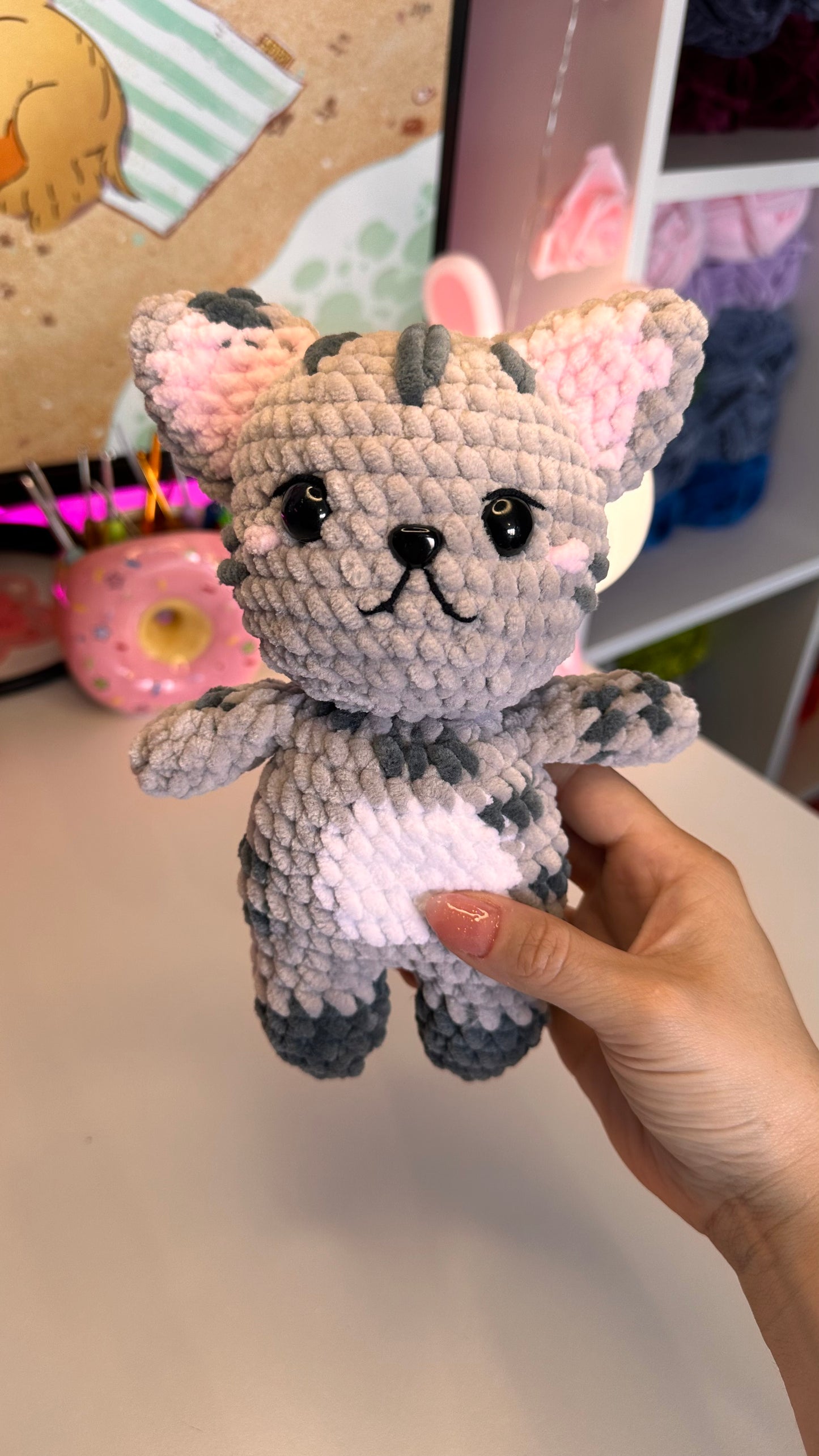 Chat rayé gris