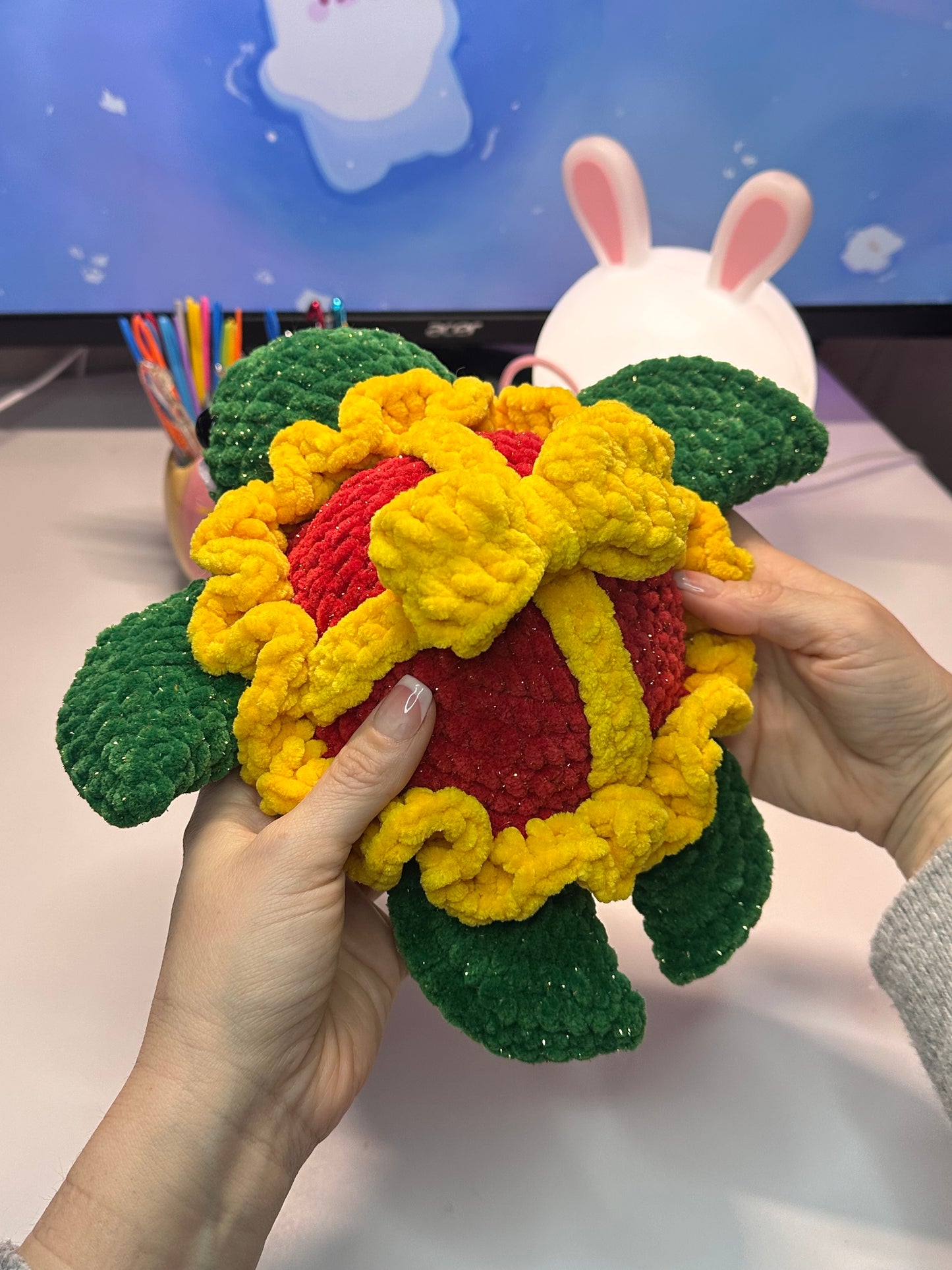 Tortue déguisée en cadeau de Noël 🎄