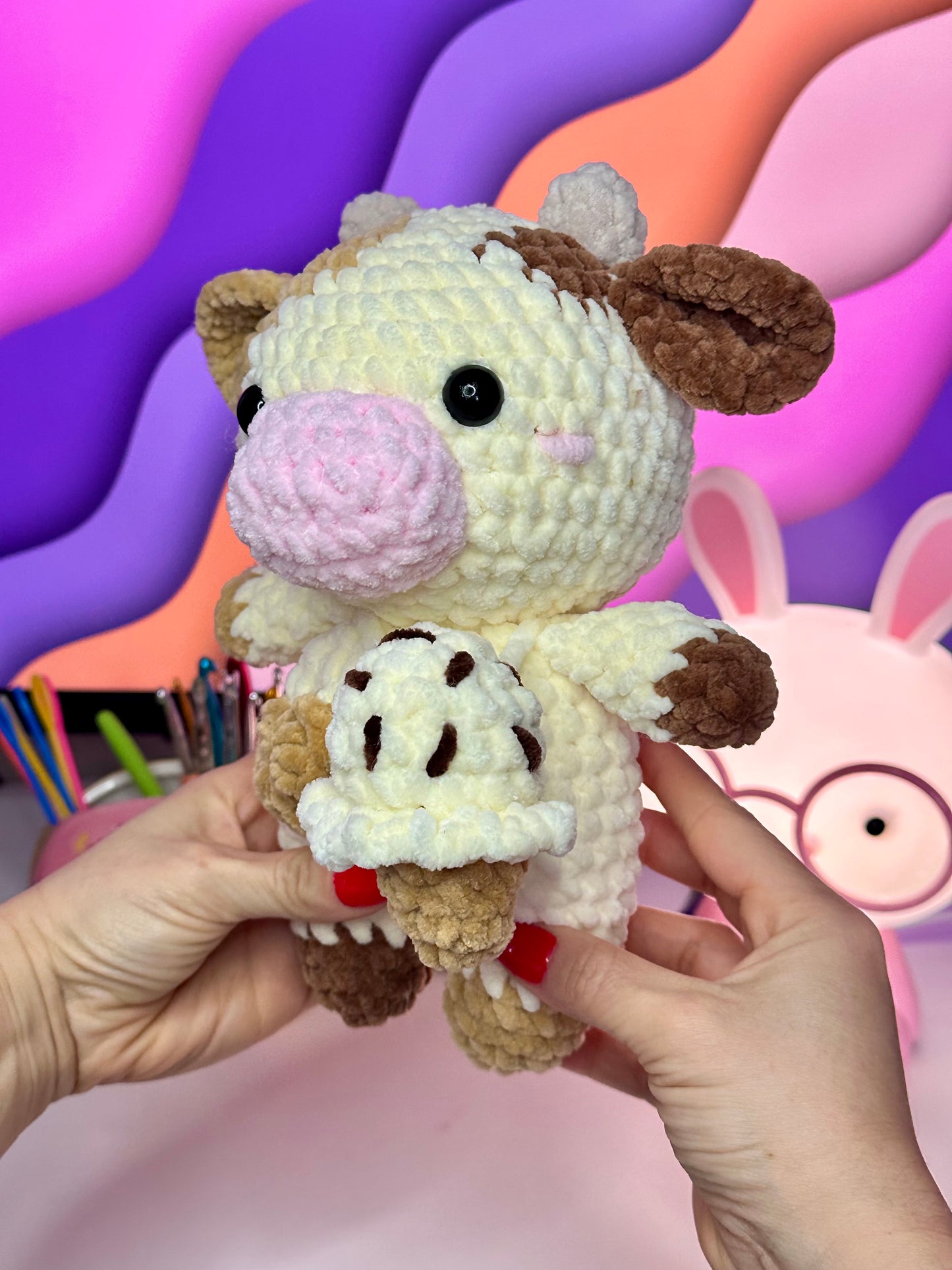Vache avec un sac crème glacée 🍦