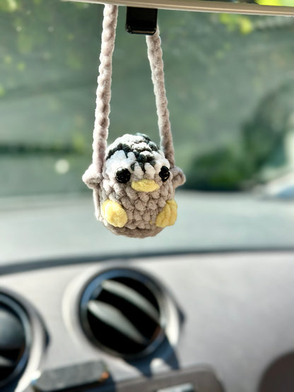 Pingouin gris pour rétroviseur
